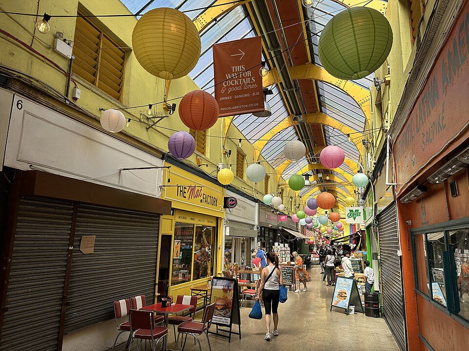Brixton Village, a covered Victorian and 1930s market arcade in Brixton, once known as Granville Arcade
