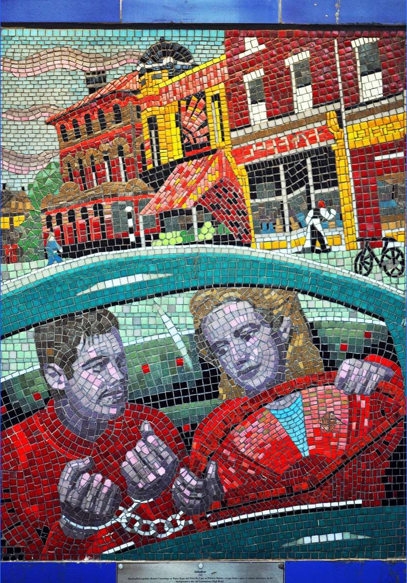 Hitchcock Mosaics at Leytonstone Station, hidden gem in London