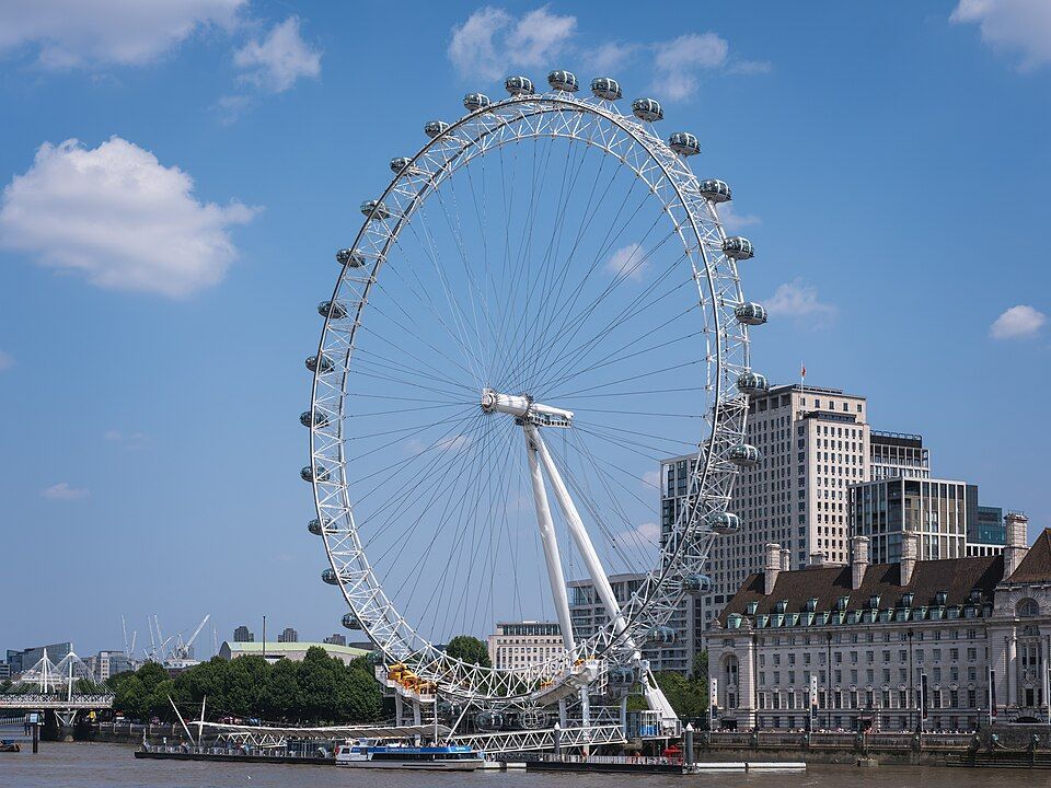 London Eye, a 135-metre observation wheel