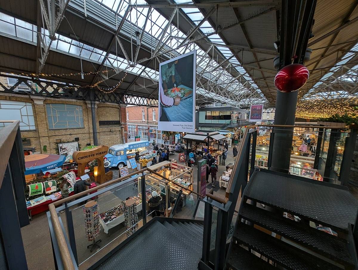 Old Spitalfields Market, a covered market in Spitalfields with independent stalls, shops and restaurants, on a site