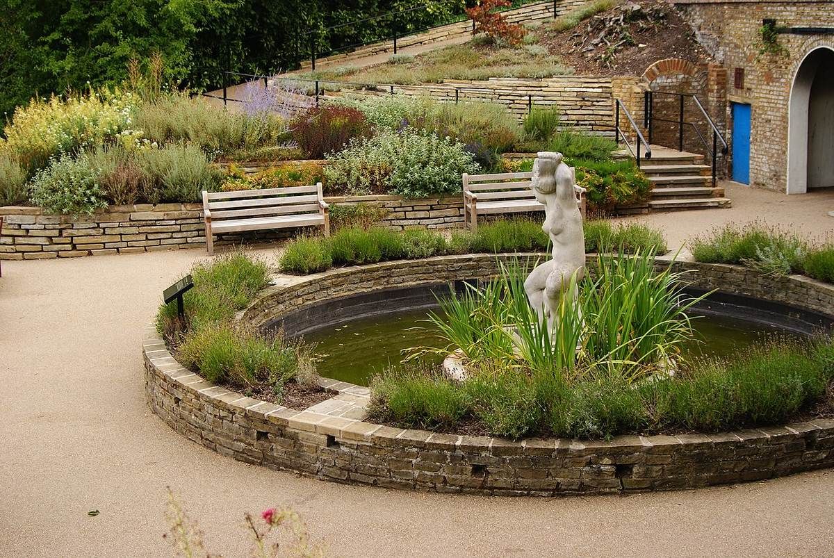 Richmond Hill View and Terrace Gardens, a curving view of the Thames and Petersham Meadows