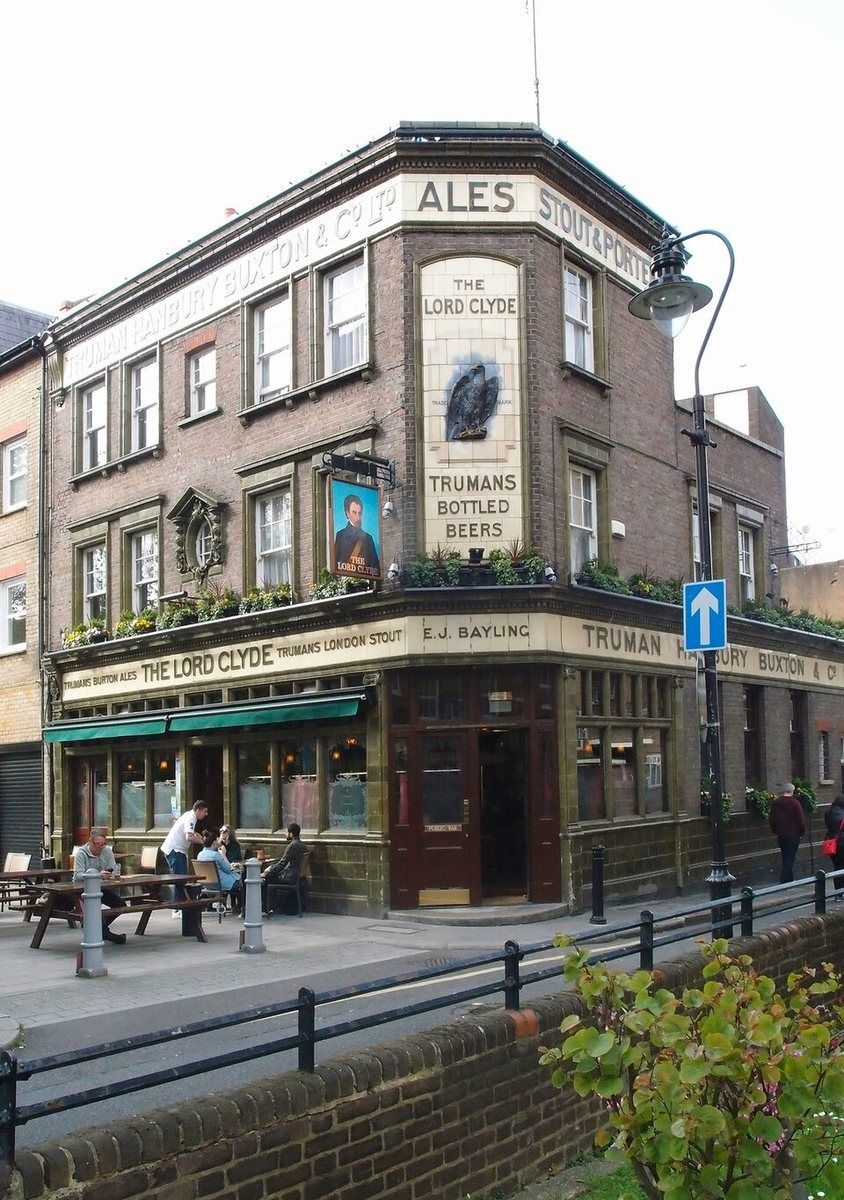 The Lord Clyde, a Grade II listed Victorian corner pub in Southwark
