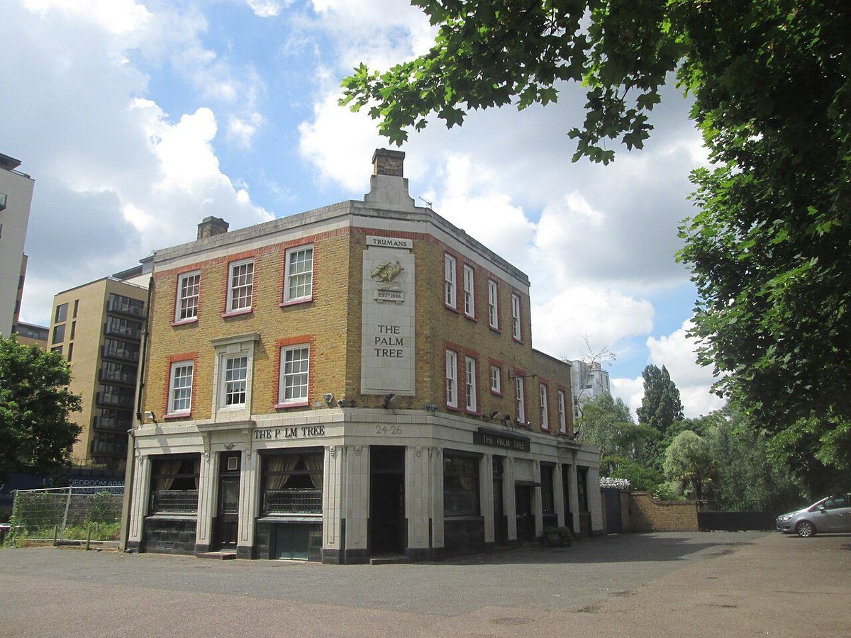 The Palm Tree, a Grade II-listed 1930s pub standing alone in Mile End Park