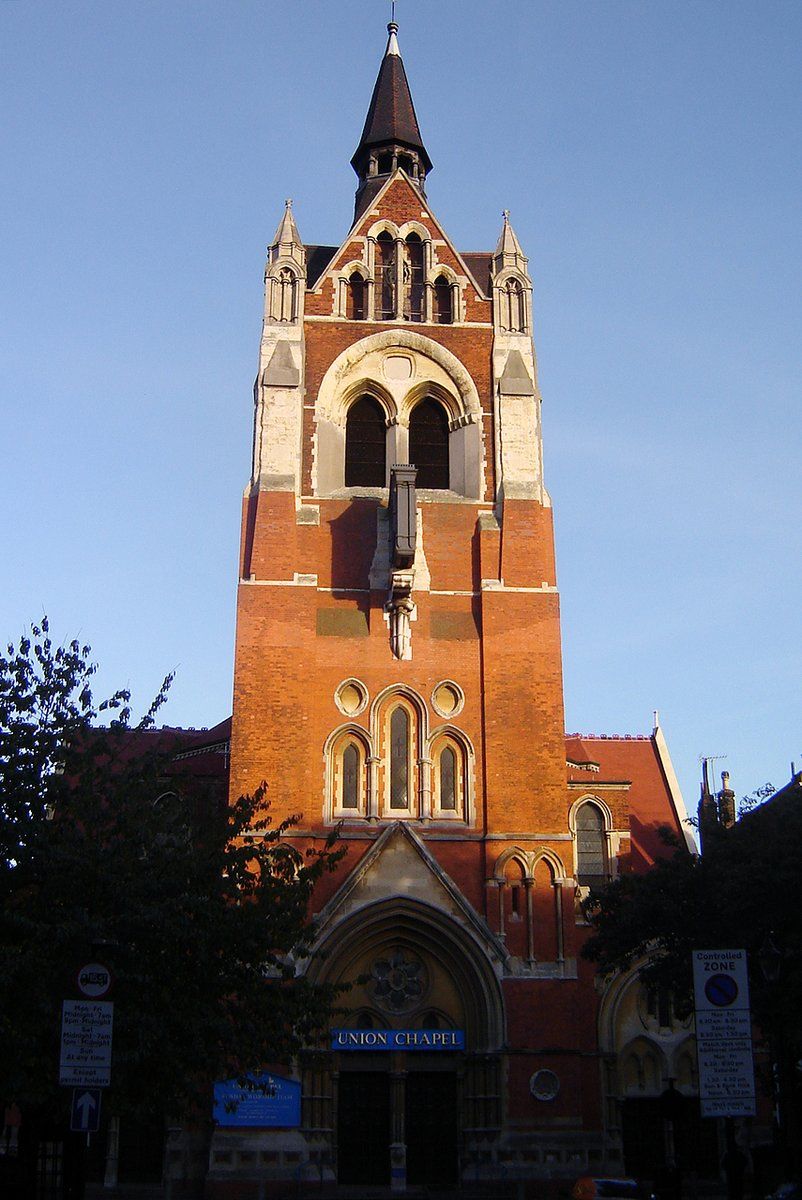 Union Chapel, a Grade I-listed Victorian Gothic chapel in Islington that is still a working church