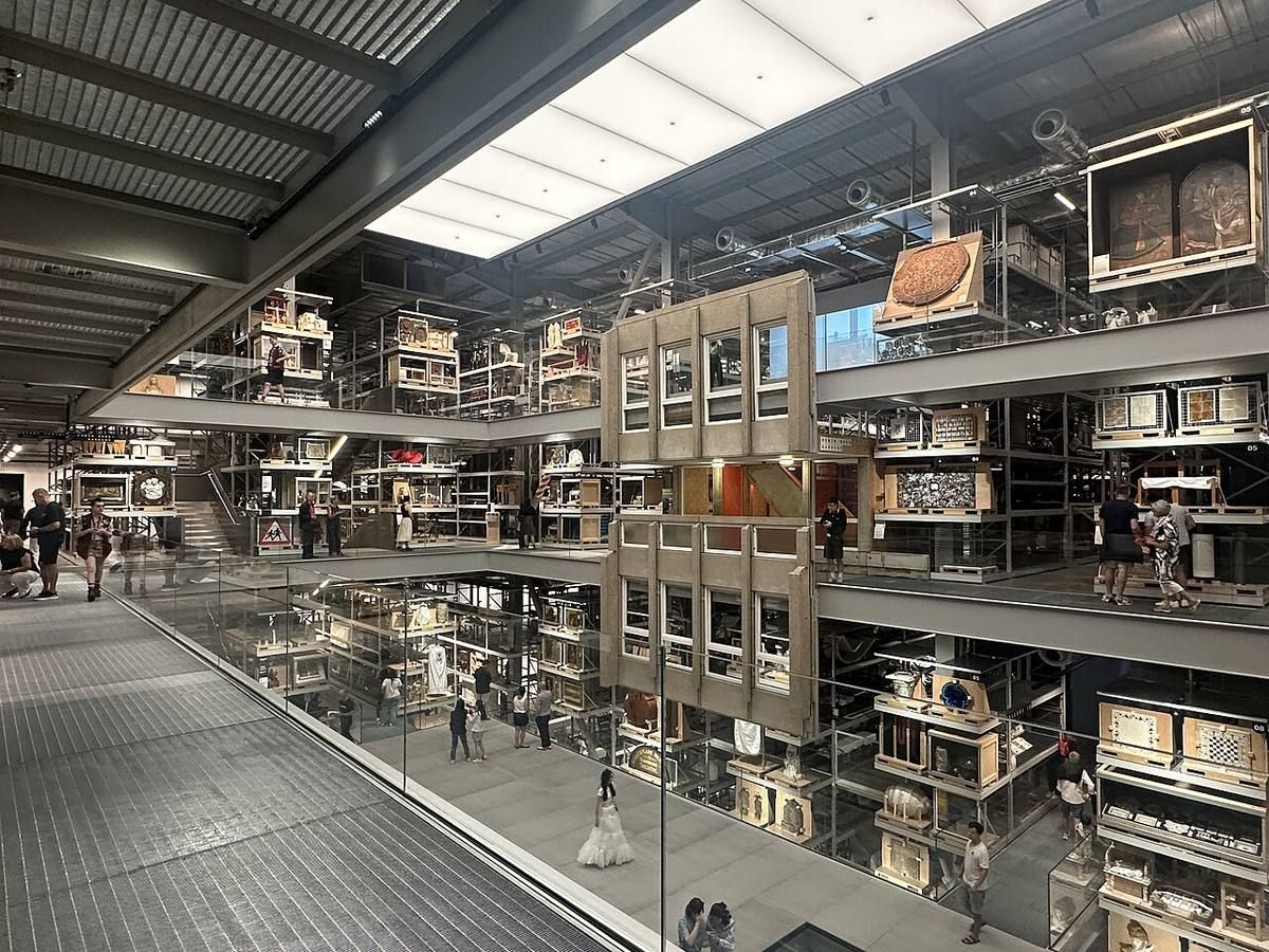 V&A East Storehouse, a free working museum store in the Here East building at Queen Elizabeth Olympic Park