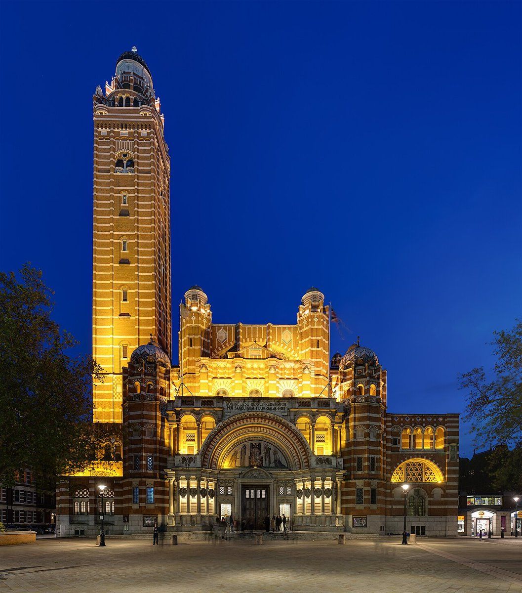 Westminster Cathedral, the red-and-white striped Neo-Byzantine Catholic cathedral just off Victoria Street